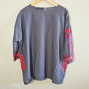 Khaadi Gray One Size Embroidered Top